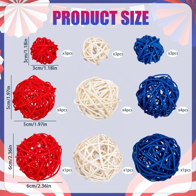 Where to find Patriotic Red White Blue Rattan Ball in Tulsa