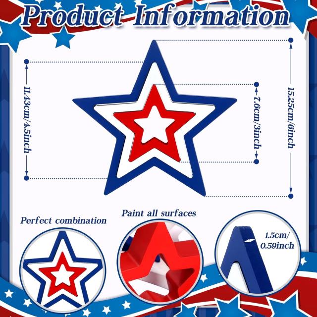 Where to find Patriotic Wood Star Outline, set of 3 in Tulsa