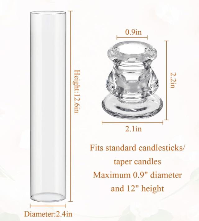 Where to find Glass Candle Tube w candle holder 2pc in Tulsa