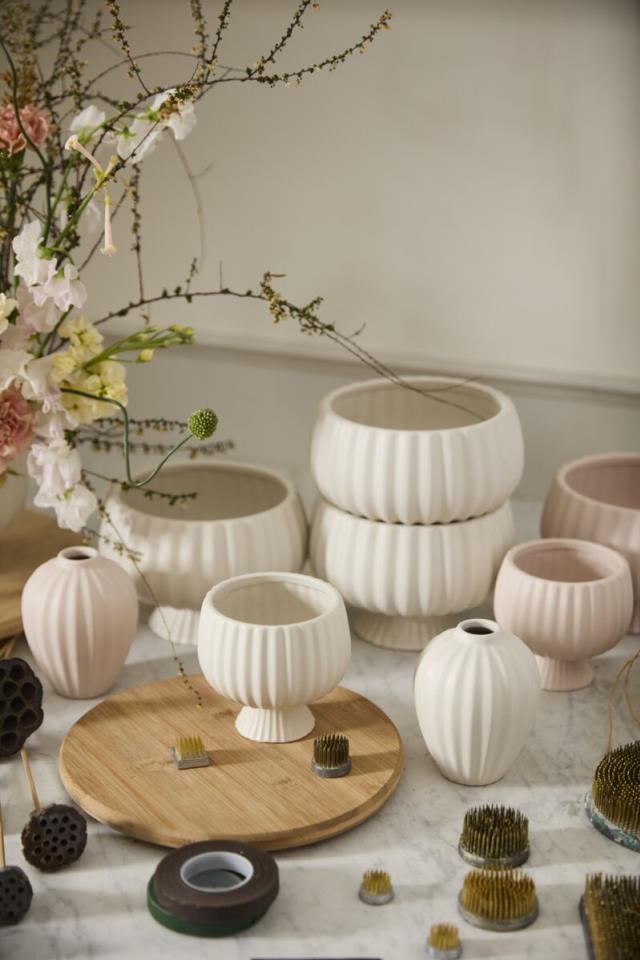 Where to find White Ribbed Compote Vase in Tulsa