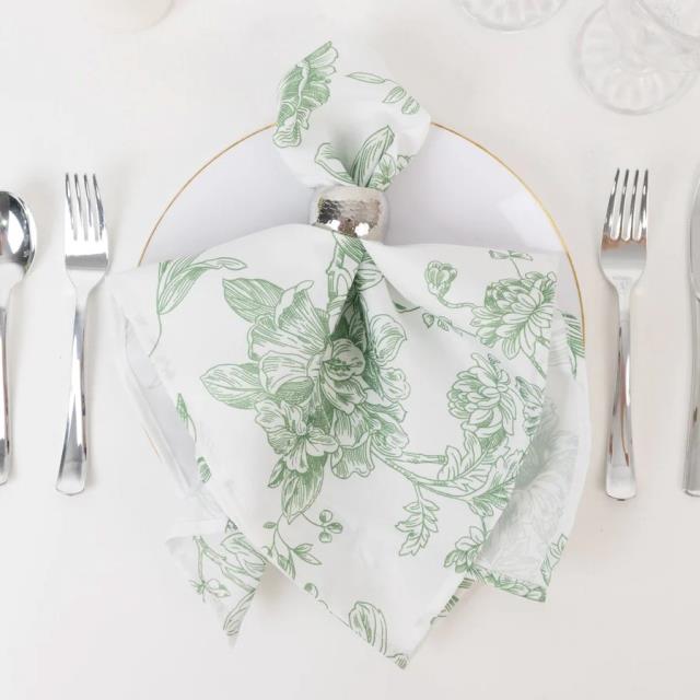 Where to find Sage Green Floral Toile Dinner Napkin in Tulsa