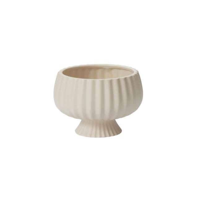 Rental store for Mini White Ribbed Compote Vase in Tulsa OK