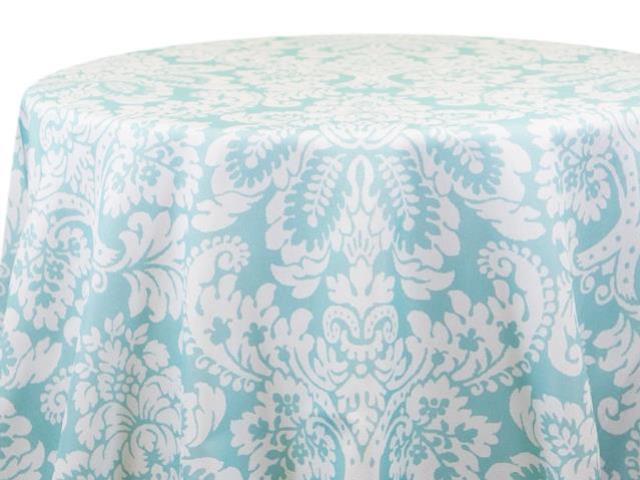 Rental store for Aruba Frozen Aqua Damask Linens in Tulsa OK
