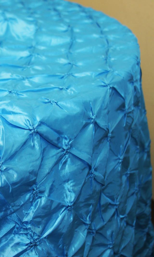 Rental store for Aqua Blue Pinched Taffeta Linens in Tulsa OK