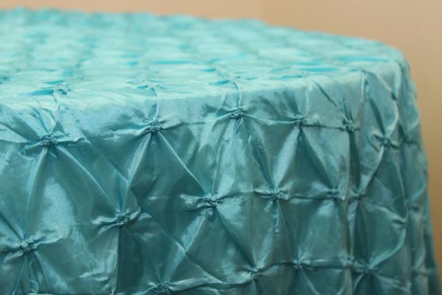 Rental store for Turquoise Pinched Taffeta Linens in Tulsa OK