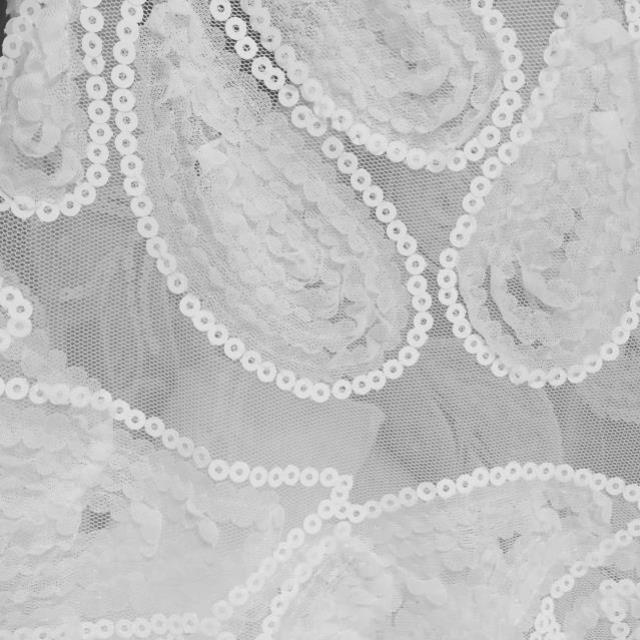 Rental store for White Paisley Lace Sequin Linens in Tulsa OK