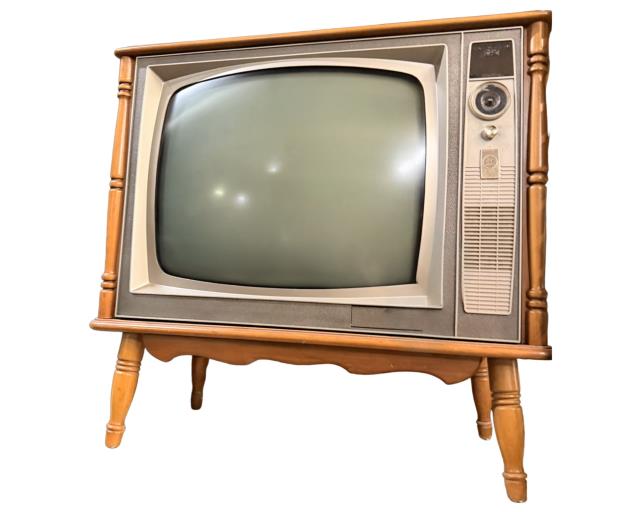 Rental store for Retro TV in stand with legs in Tulsa OK