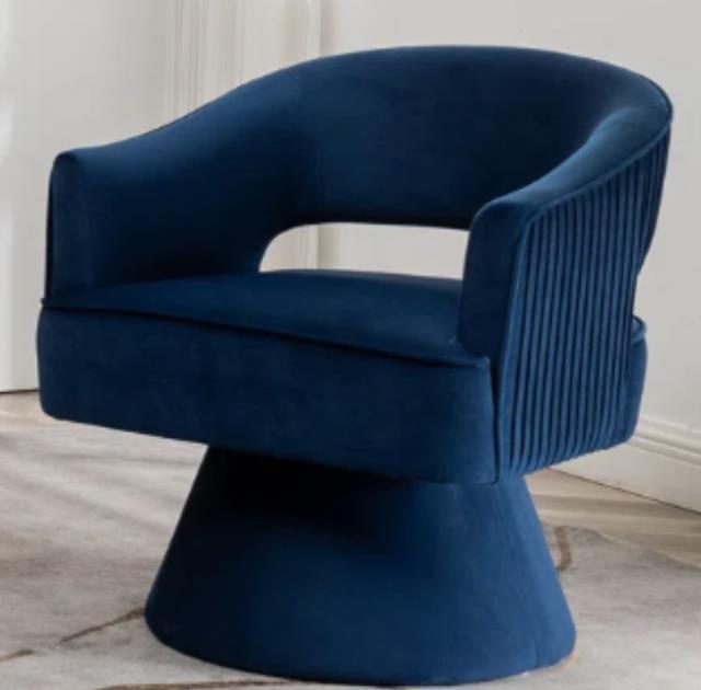 Rental store for Everly Swivel Chair, Navy Blue Velvet in Tulsa OK