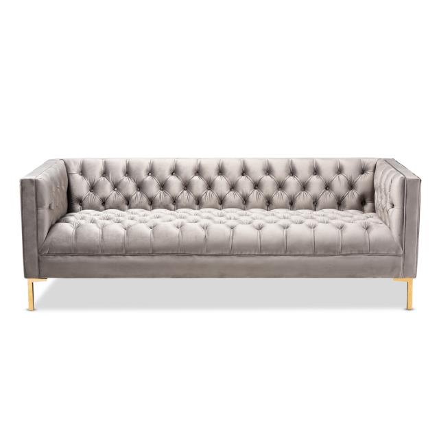Rental store for Grey Luxe Velvet Sofa in Tulsa OK