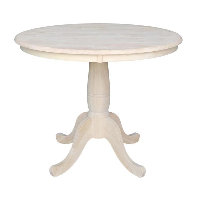 Rental store for Charlton Pedestal Table, unfinished wood in Tulsa OK
