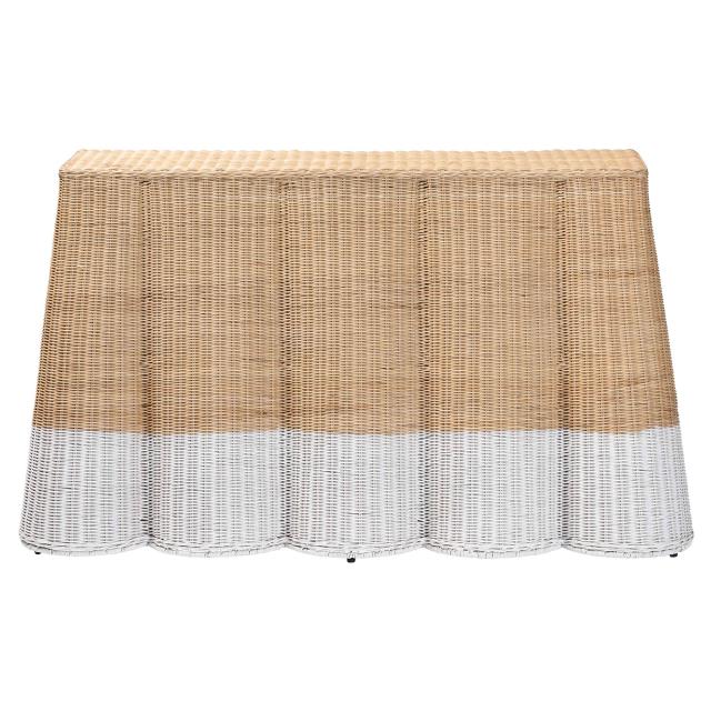 Rental store for Pari Palm White Scallop Console Table in Tulsa OK