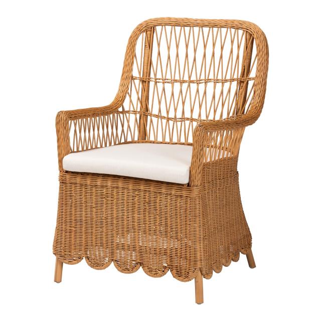 Where to find Teresa Scalloped Rattan Arm Chair in Tulsa