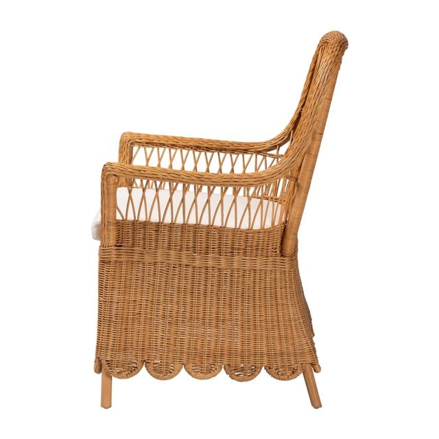 Where to find Teresa Scalloped Rattan Arm Chair in Tulsa