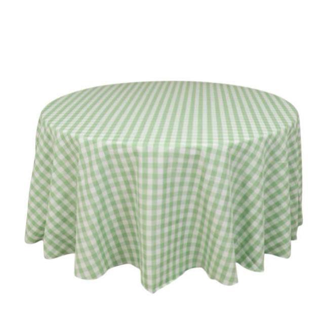 Where to find 90x156 Sage Green Check Table Linens in Tulsa
