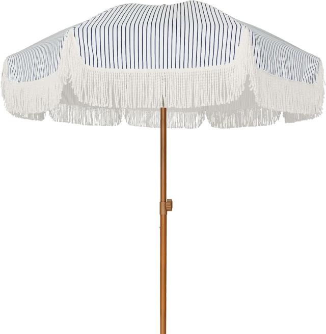Rental store for Patio Fringe Umbrella, Blue Stripe in Tulsa OK