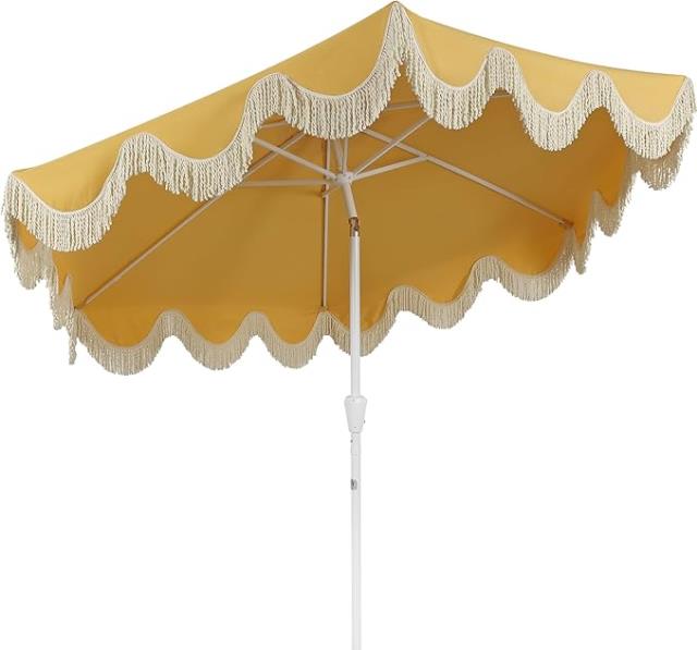 Where to find Mustard Yellow Fringed Umbrella in Tulsa