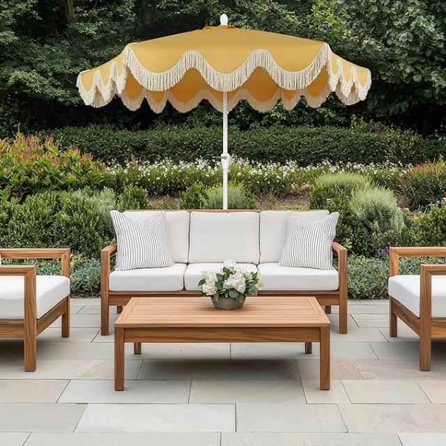 Where to find Mustard Yellow Fringed Umbrella in Tulsa