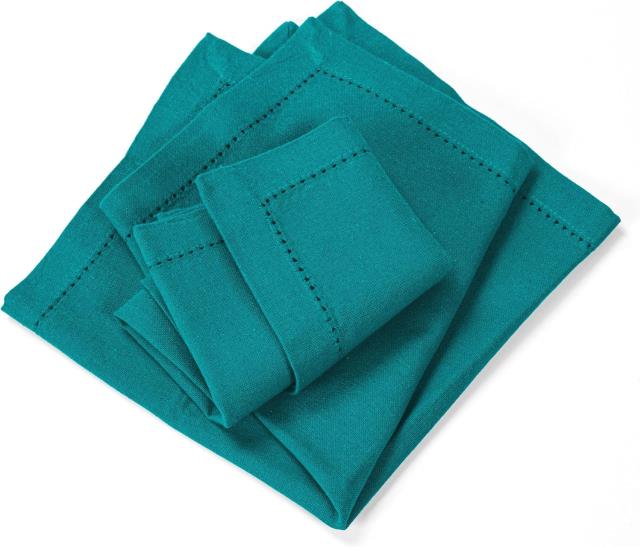 Rental store for Teal Hemstitched Dinner Napkin in Tulsa OK