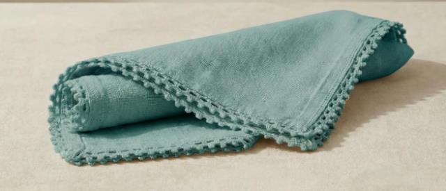 Rental store for Teal Cotton Eyelet Napkin in Tulsa OK