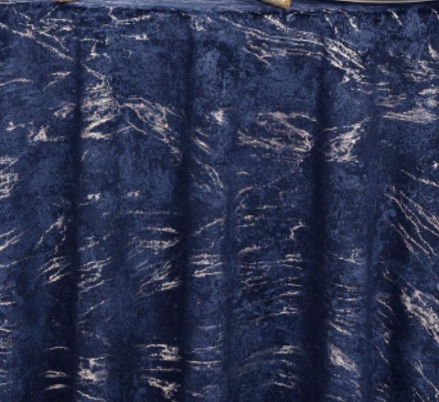 Rental store for 120 rd Navy Blue Gilded Velvet in Tulsa OK