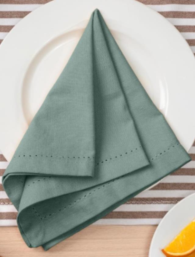 Rental store for Patina Green Hemstitch Napkin, 18x18 in Tulsa OK