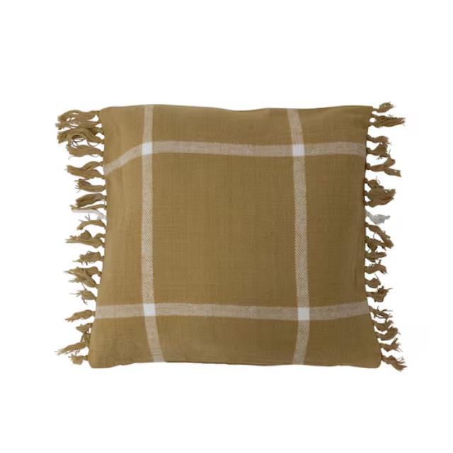 Rental store for Honey Citron Plaid Fringe Pillow in Tulsa OK