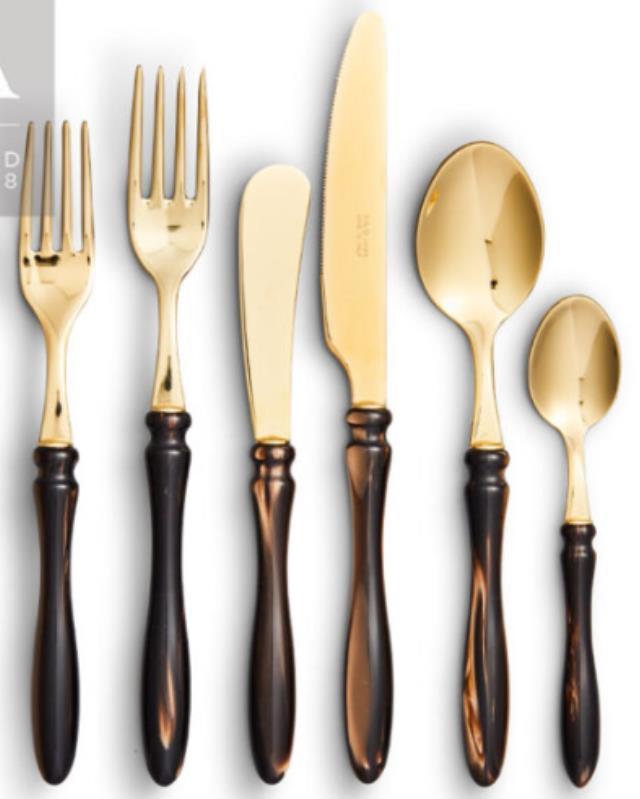 Rental store for Elba Tiger s Eye Gold Flatware in Tulsa OK