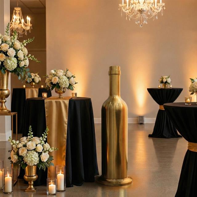 Where to find DT-Gold Wine Bottle Prop Vase, 39 tall in Tulsa