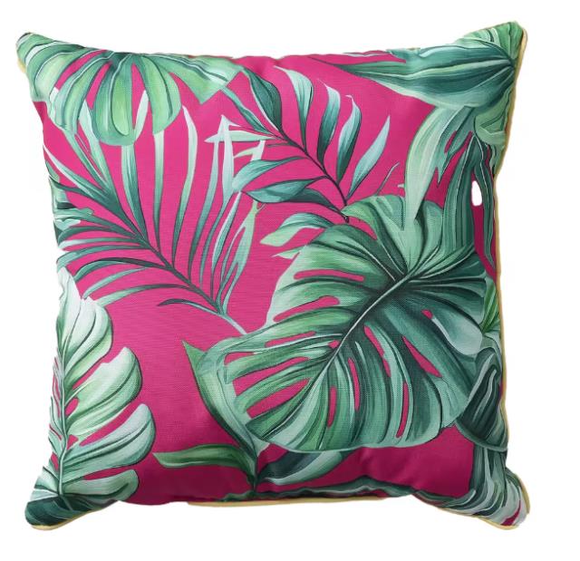 Rental store for Pink Tropical Leaf Throw Pillow in Tulsa OK