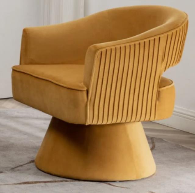 Rental store for Everly Swivel Chair, Mustard Velvet in Tulsa OK