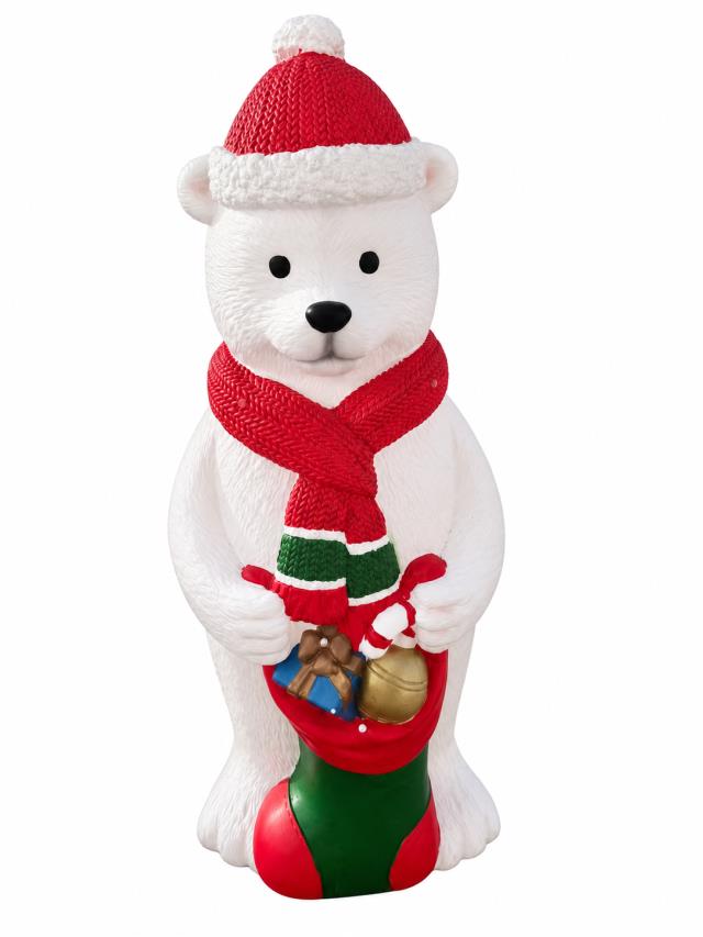 Rental store for DT-Polar Bear in scarf Lawn Statue in Tulsa OK