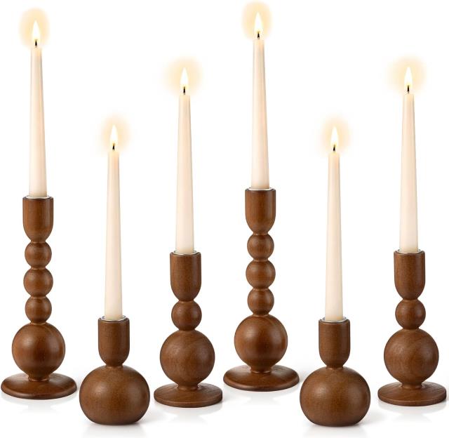 Where to find Wood Taper Candle Holder, 6 in Tulsa