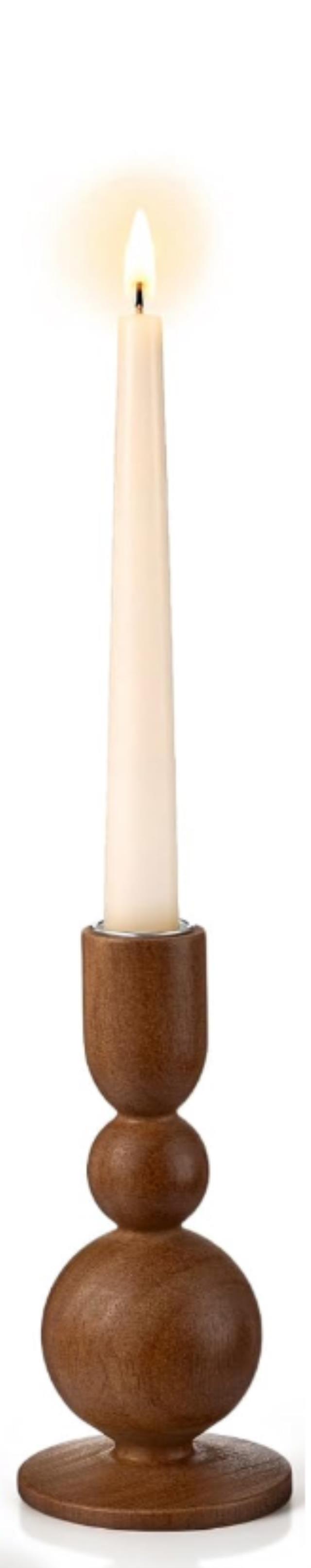 Rental store for Wood Taper Candle Holder, 6 in Tulsa OK