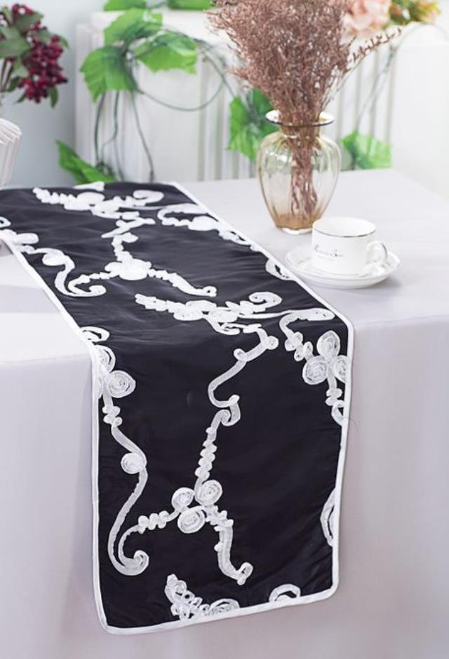 Where to find Black Ribbon Taffeta Table Runner in Tulsa