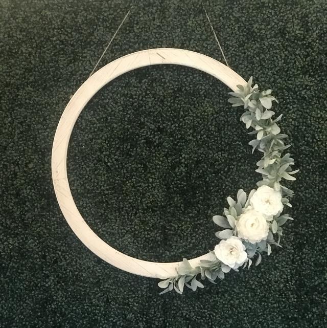 Rental store for White Washed Wooden Hoop w flowers in Tulsa OK