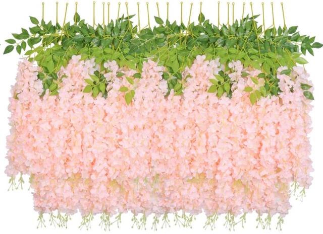 Rental store for Hanging Wisteria Stem, Light Pink in Tulsa OK