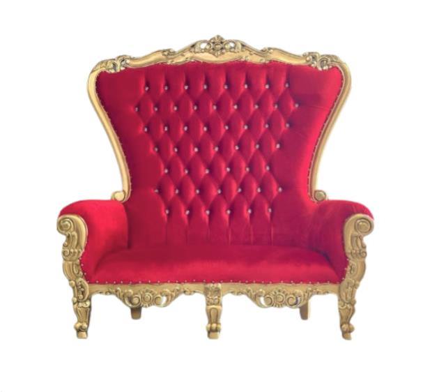Where to find Red Double Throne Settee in Tulsa