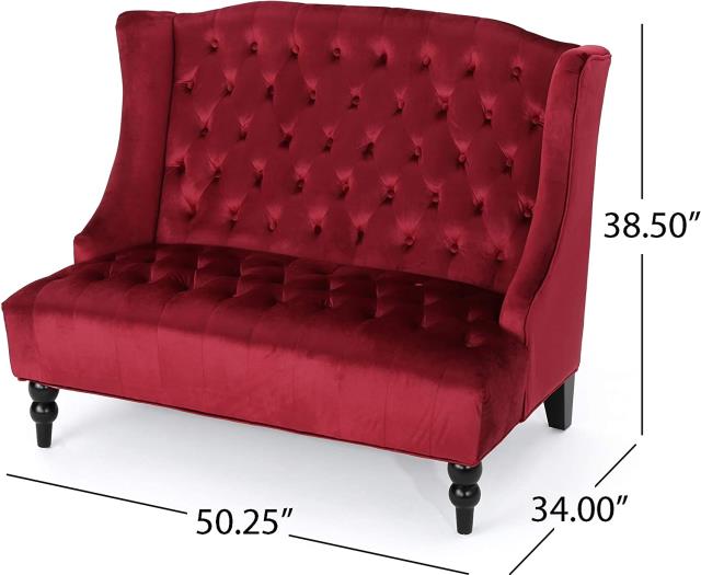 Where to find Red Velvet Wingback Loveseat in Tulsa