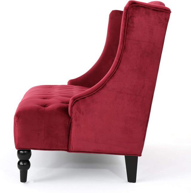 Where to find Red Velvet Wingback Loveseat in Tulsa