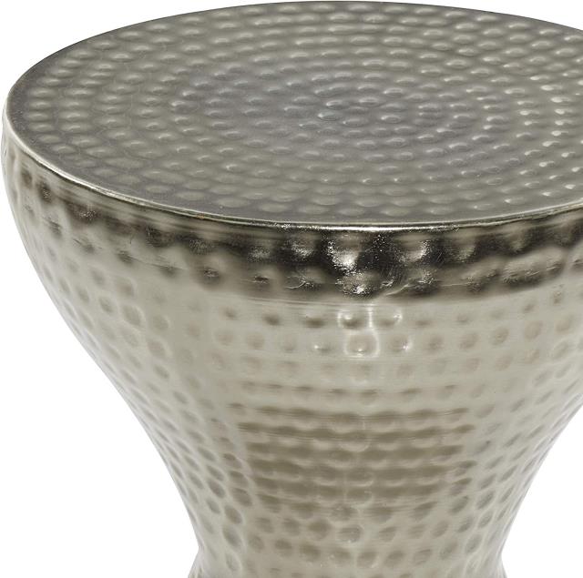 Where to find Silver hammered hourglass End Table in Tulsa