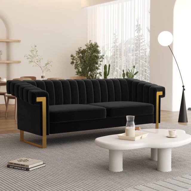 Where to find Rochelle Black Sofa in Tulsa