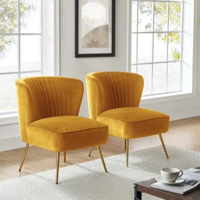 Where to find Vivian Sidechair, Mustard Velvet in Tulsa