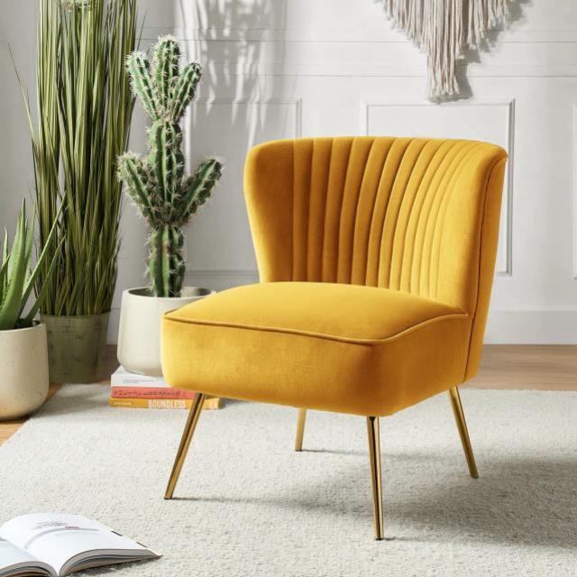 Where to find Vivian Sidechair, Mustard Velvet in Tulsa